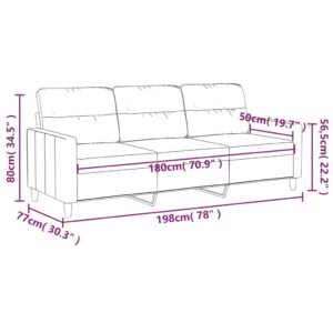 vidaXL 3-sitssoffa brun 180 cm tyg - Bild 8