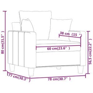 vidaXL Fåtölj ljusgul 60 cm tyg - Bild 8