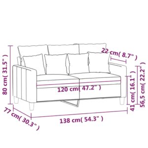 vidaXL 2-sitssoffa mörkgrå 120 cm sammet - Bild 8