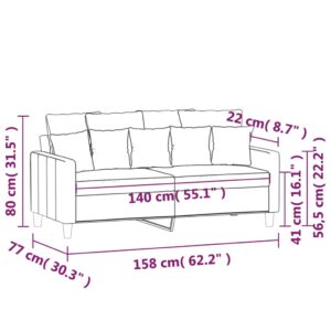 vidaXL 2-sitssoffa vinröd 140 cm sammet - Bild 8