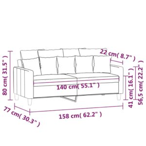 vidaXL 2-sitssoffa gul 140 cm sammet - Bild 8