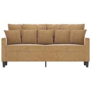 vidaXL Soffa 2-sits brun 140 cm sammet - Bild 3