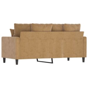 vidaXL Soffa 2-sits brun 140 cm sammet - Bild 5