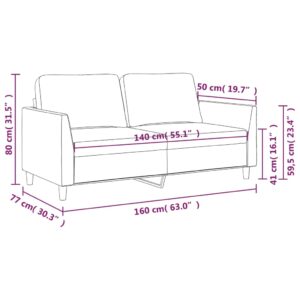 vidaXL 2-sitssoffa grå 140 cm konstläder - Bild 8