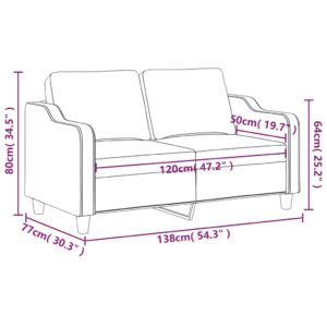 vidaXL 2-sitssoffa ljusgrå 120 cm tyg - Bild 8