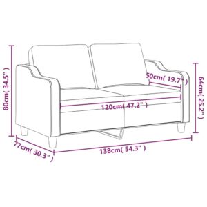 vidaXL 2-sitssoffa ljusgrå Svart 120 cm tyg - Bild 8