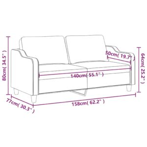 vidaXL Soffa 2-sits mörkgrå 140 cm tyg - Bild 8