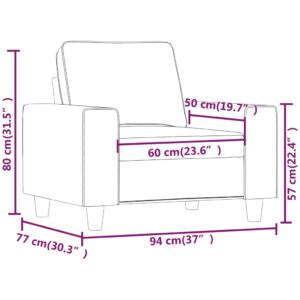 vidaXL Fåtölj ljusgrå 60 cm tyg - Bild 8