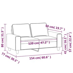 vidaXL 2-sitssoffa ljusgrå 120 cm tyg - Bild 8