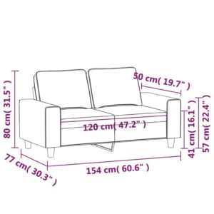 vidaXL Soffa 2-sits mörkgrå 120 cm tyg - Bild 8