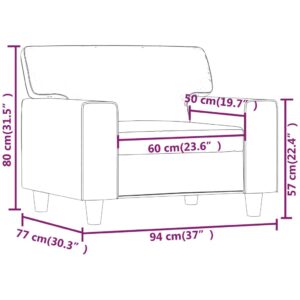 vidaXL Fåtölj Gräddvit 60 cm konstläder - Bild 8