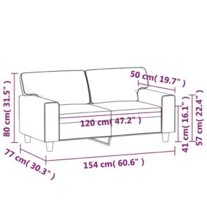 vidaXL 2-sitssoffa gräddvit 120 cm konstläder - Bild 8