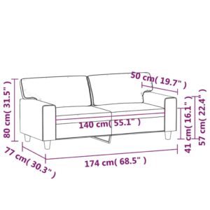 vidaXL 2-sitssoffa Grädde 140 cm konstläder - Bild 8