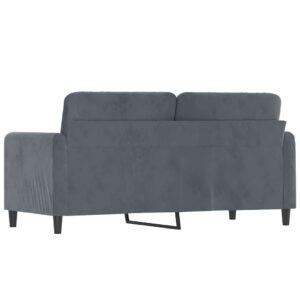 vidaXL Soffa 2-sits mörkgrå 140 cm sammet - Bild 5