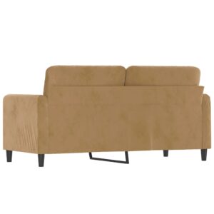 vidaXL Soffa 2-sits brun 140 cm sammet - Bild 5