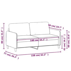 vidaXL Soffa 2-sits brun 140 cm sammet - Bild 8