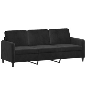 vidaXL 3-sitssoffa svart 180 cm sammet - Bild 2