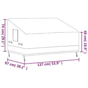 vidaXL Bänkskydd 3-sits beige 137x97x48/74 cm 600D oxford - Bild 11