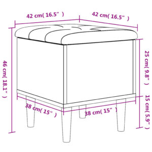 vidaXL Förvaringsbänk rökfärgad ek 42x42x46 cm konstruerat trä - Bild 10