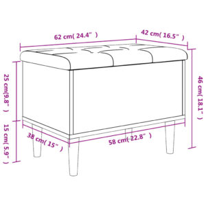 vidaXL Förvaringsbänk betonggrå 62x42x46 cm konstruerat trä - Bild 10