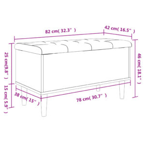 vidaXL Förvaringsbänk betonggrå 82x42x46 cm konstruerat trä - Bild 10