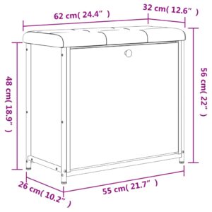 vidaXL Skobänk med flip-låda svart 62x32x56 cm - Bild 11