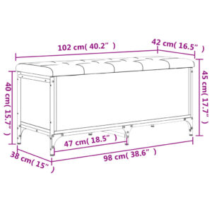 vidaXL Förvaringsbänk sonoma-ek 102x42x45 cm konstruerat trä - Bild 10