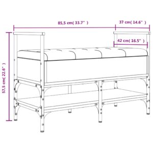 vidaXL Skobänk sonoma-ek 85,5x42x57,5 cm konstruerat trä - Bild 11