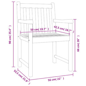 vidaXL Trädgårdsstolar 6 st 56x55,5x90 cm massivt akaciaträ - Bild 8