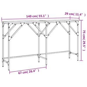 vidaXL Avlastningsbord sonoma ek 140x29x75 cm konstruerat trä - Bild 9