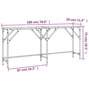 vidaXL Avlastningsbord rökfärgad ek 180x29x75 cm konstruerat trä - Bild 9