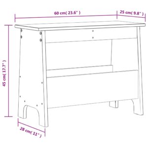 vidaXL Skobänk vaxbrun 60x28x45 cm massiv furu - Bild 9