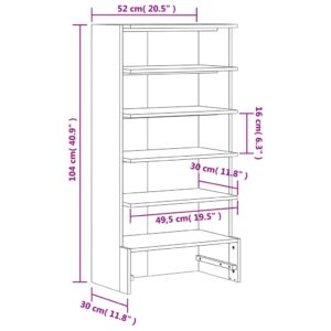 vidaXL Skohylla vaxad brun 52x30x104 cm massiv furu - Bild 9