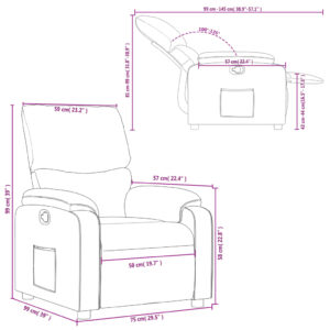 vidaXL Reclinerfåtölj svart konstläder - Bild 11