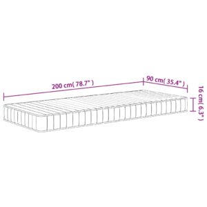 vidaXL Skummadrass medium mjuk 90x200 cm - Bild 7