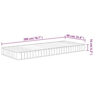 vidaXL Skummadrass medium mjuk 90x200 cm - Bild 9