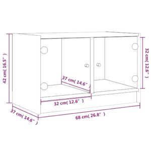 vidaXL Tv-bänk med glasdörrar vit 68x37x42 cm - Bild 11