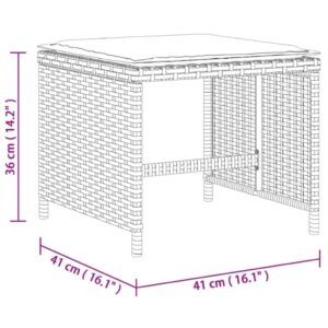 vidaXL Trädgårdspallar med dynor 4 st svart 41x41x36 cm konstrotting - Bild 11