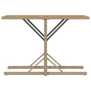 vidaXL Bistrogrupp med dynor 3 delar beige konstrotting - Bild 8