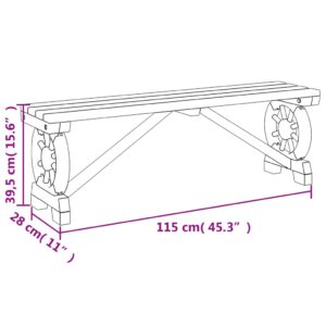 vidaXL Trädgårdsbänk 115 cm massivt granträ - Bild 9