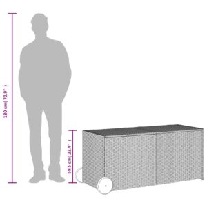 vidaXL Dynbox på hjul grå 283L konstrottning - Bild 10