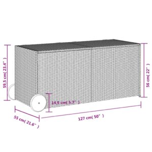 vidaXL Dynbox på hjul grå 283L konstrottning - Bild 11