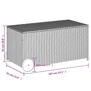 vidaXL Dynbox på hjul svart 190L konstrottning - Bild 11