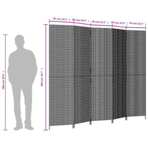 vidaXL Rumsavdelare 5 paneler svart konstrottning - Bild 9