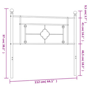 vidaXL Huvudgavel metall svart 107 cm - Bild 7