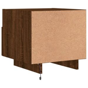 vidaXL Sängbord med LED-lampor 2 st brun ek 40x39x37 cm - Bild 10