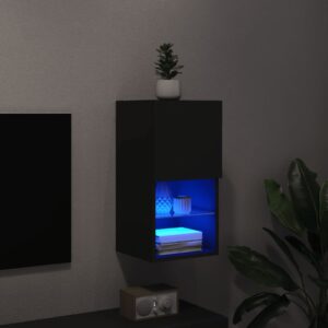 vidaXL Tv-bänk med LED-belysning svart 30,5x30x60 cm - Bild 5