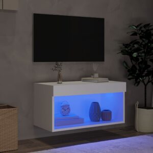 vidaXL TV-bänk med LED-belysning vit 60x30x30 cm - Bild 3