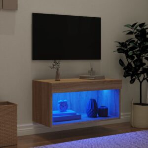 vidaXL TV-bänk med LED-belysning sonoma-ek 60x30x30 cm - Bild 3