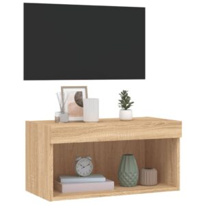 vidaXL TV-bänk med LED-belysning sonoma-ek 60x30x30 cm - Bild 6